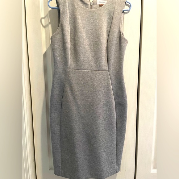 Calvin Klein Gray neutral sheath dress. Size 8. Fabric has stretch. - Picture 1 of 4